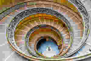 the famous double spiral staircase at the Vatican, designed by Giuseppe Momo