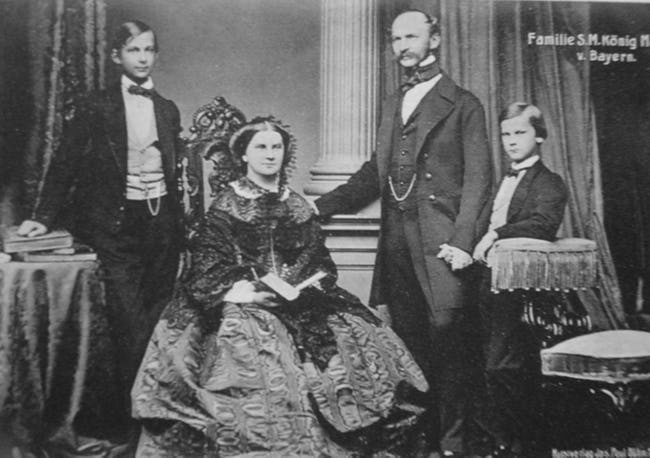 Prince Ludwig (left), his neglectful parents, and his schizophrenic brother Otto, who may have contracted syphillis as a child