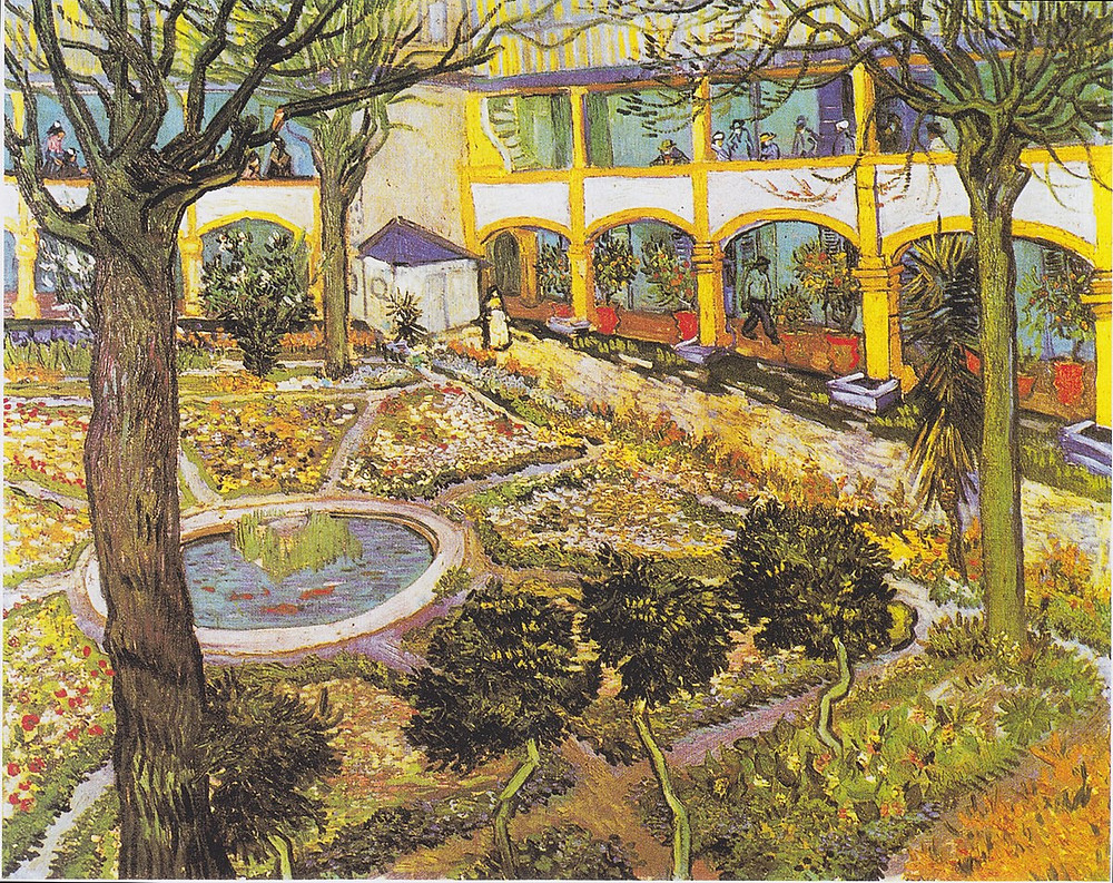 Van Gogh, Garden of the Hospital in Arles, 1889 -- Van Gogh stayed in this hospital for awhile after lopping off his ear