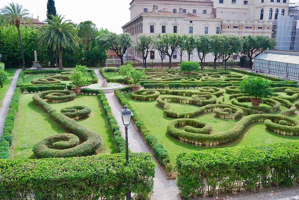 formal gardens of the Palazzo Barberini, a secret green space in Rome