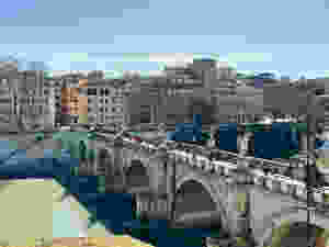 the Bridge of Angels, line with 10 Bernini-designed angels