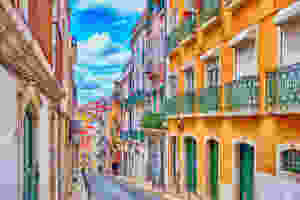 a pretty street in Lisbon's Alfama neighborhood