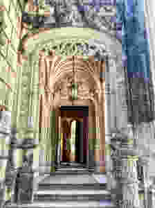 the grand entrance to Quinta de Regaleira palace