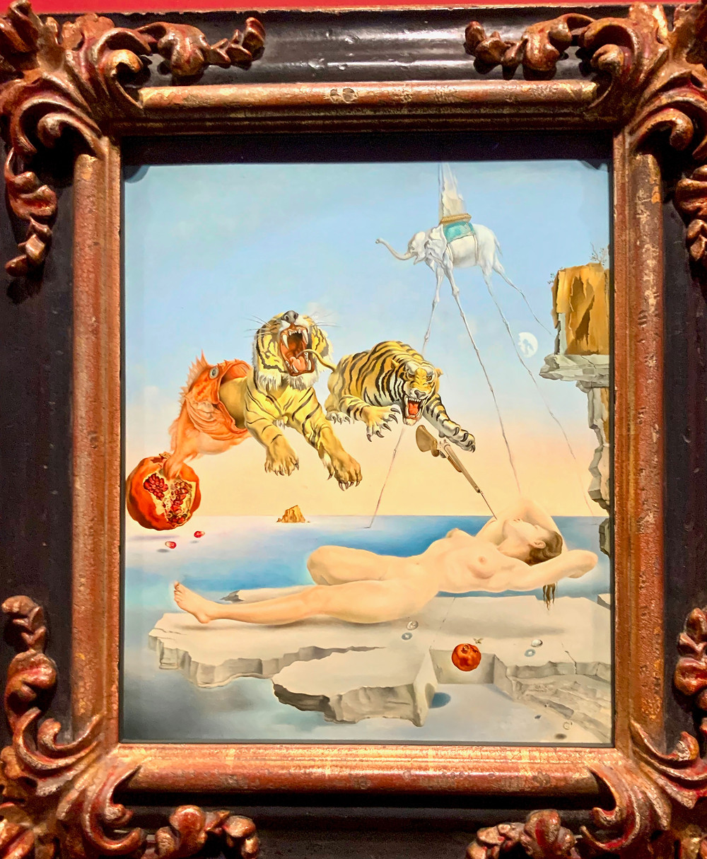 Salvador Dali, Dream Caused by the Flight of Bee, 1944 -- part of a Surrealist exhibition at the Hungary National Gallery