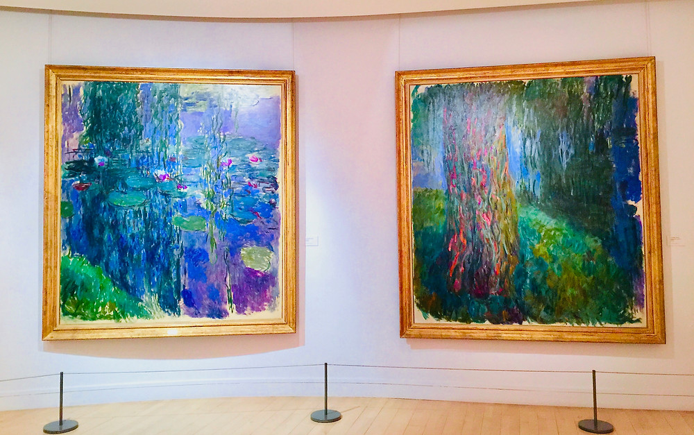 two of Monet's massive water lilies