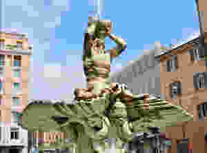 Bernini, Triton Fountain, 1642 -- in the Piazza Barberini