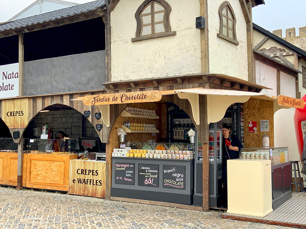one of 100s of shops at the Obidos Chocolate Festival