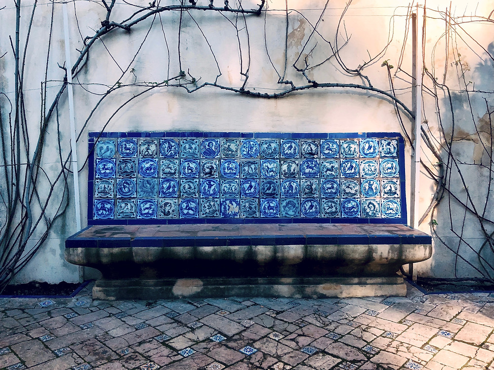 a beautiful tiled bench in the Royal Alcazar Gardens that I wanted to take home and put in my back yard