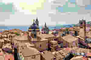 Panoramic view of the historic center of Bergamo