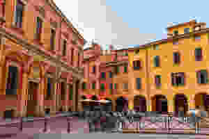beautiful architecture in the old town of Bologna