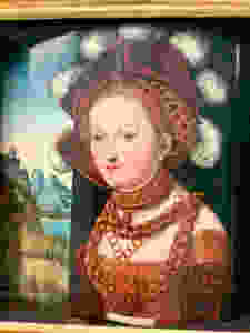 An icon of German beauty. She was originally depicted holding the head of John the Baptist. But that part of the painting was sawn off as too repulsive.
