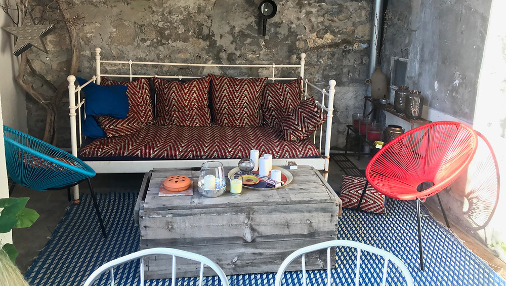 cute little garden courtyard in my authentic 19th century townhouse in Arles in 2018.