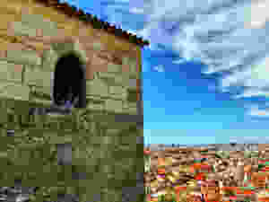 me hanging out in a tower on the castle walls