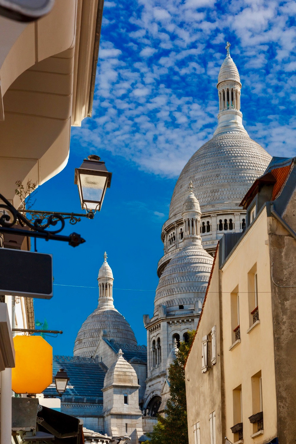 view of Sacre Coeur from Rue du Chevalier de la Barre