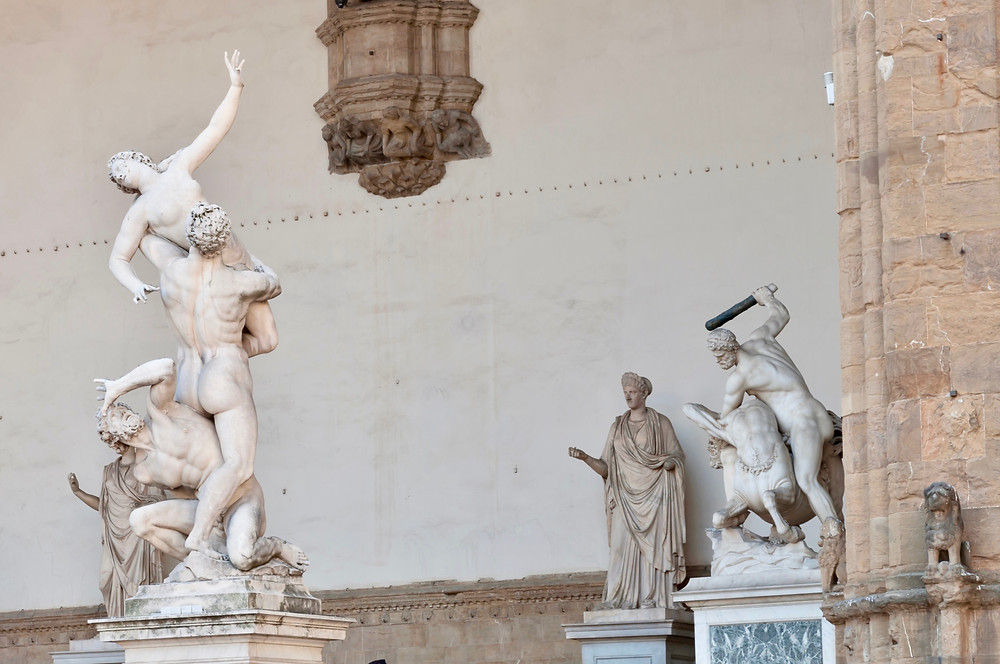 Giambologna sulptures in the Loggie dei Lanza