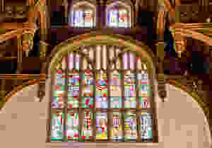 stained glass windows in the Great Hall