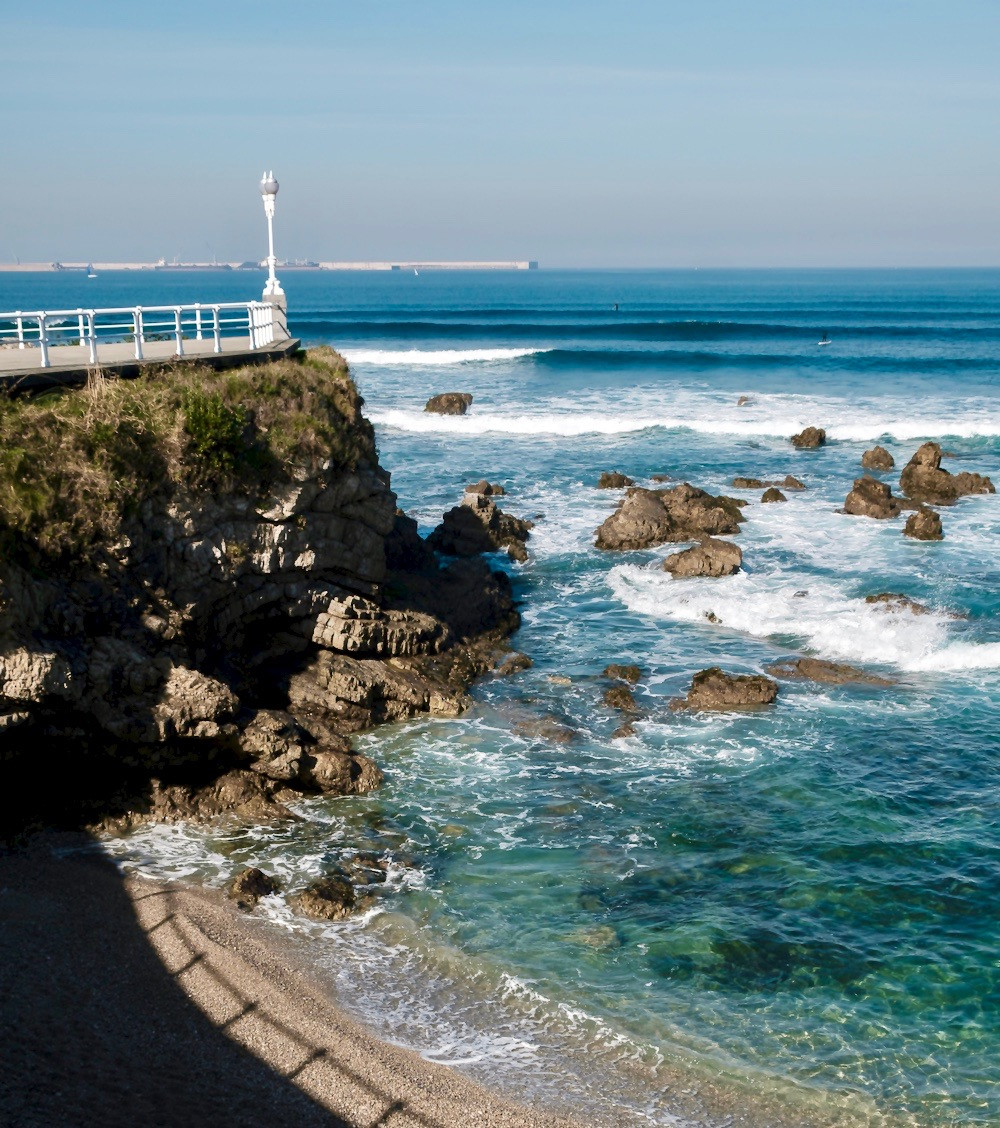 views on the coastal path in Gijon Spain