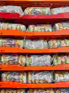 stacks of bagels for sale at Fairmont Bagel