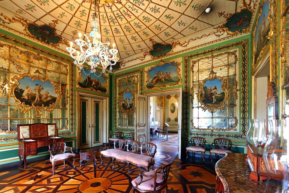 interior of Queluz Palace in Portugal