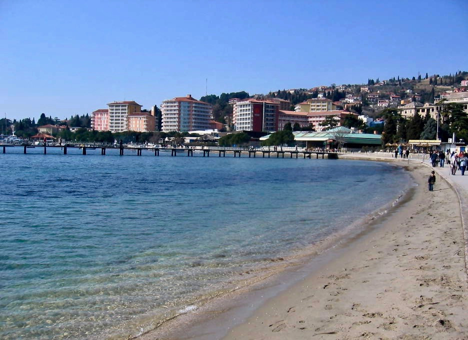 Portorož Beach on Slovenia's Adriatic Coast