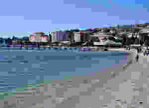 Portorož Beach on Slovenia's Adriatic Coast