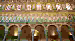 mosaics running along one of the walls