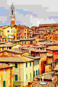 beautiful rustic yellow and orange homes in medieval Siena