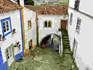 cobbled streets in Obidos Portugal