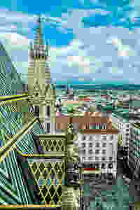 the colorful roof of St. Stephen's Cathedral in Vienna