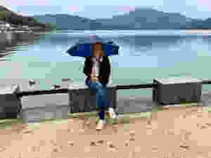 relaxing by Lake Mondsee, the Moon Lake, when it started to rain