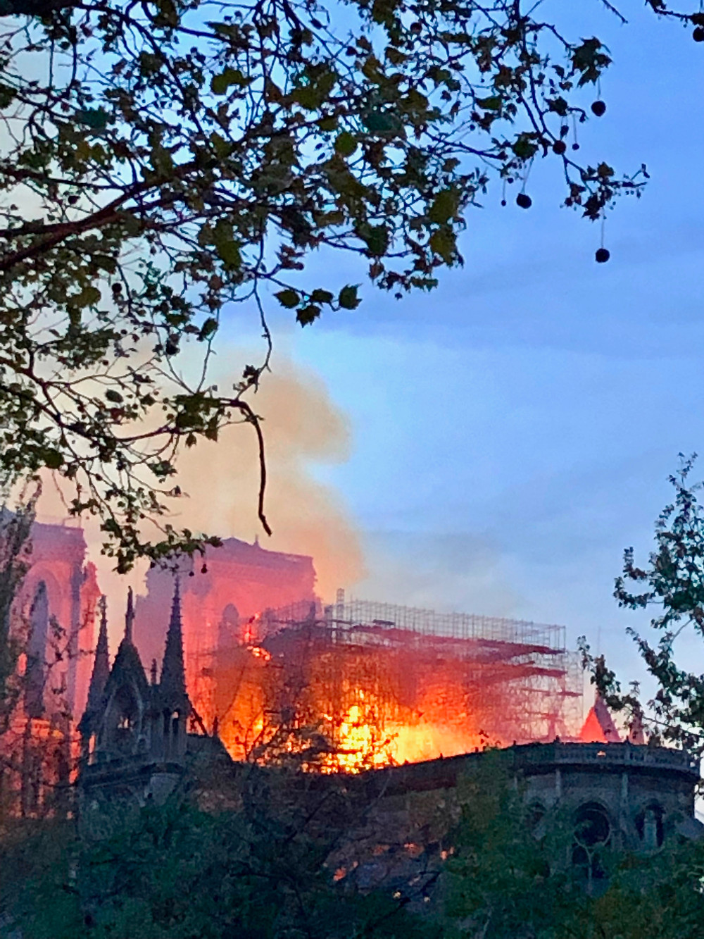An on the scene photo texted to me by a friend who works in Paris at the U.S. Embassy