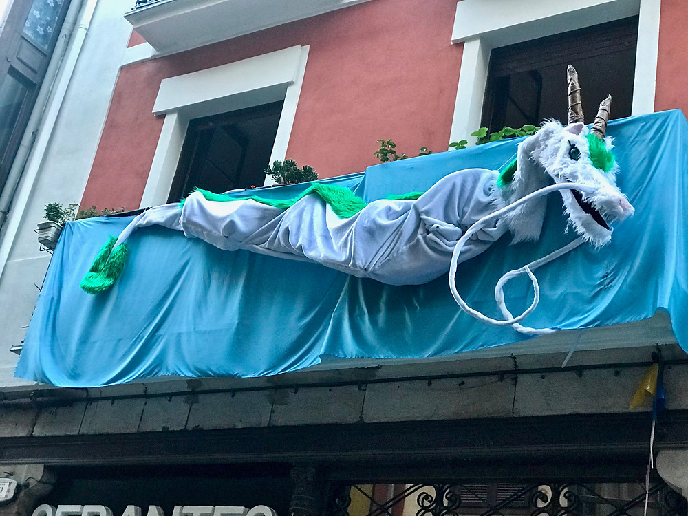 terrace decoration in old town Bilbao