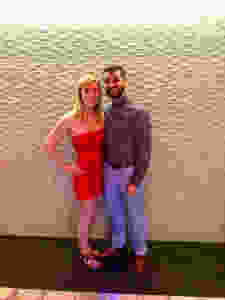 Ali and David on their school boat cruise