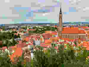 view of adorable Landshut from Trausnitz Castle, the ducal residence of the Wittelsbach dynasty