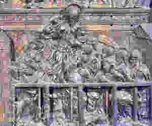 detail of the Ascension of Christ on Donatello's Passion Pulpit