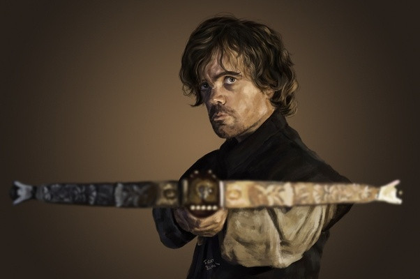 Tyrion killing his father Tywin with a crossbow at the end of Season 4 of Game of Thrones
