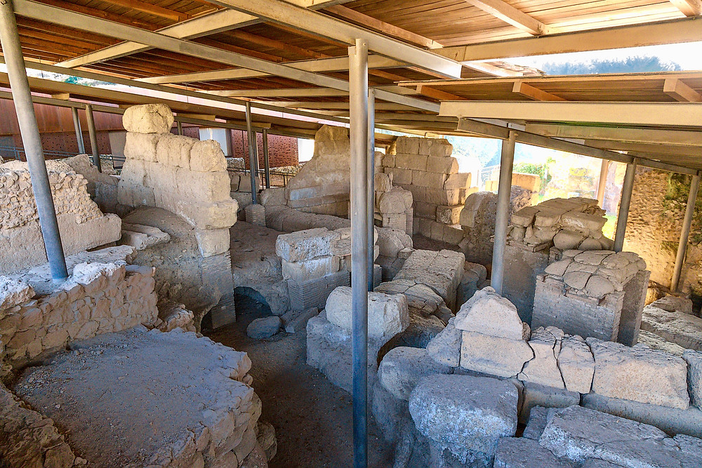 the ruins of the Huts of Romulus, Rome's founder