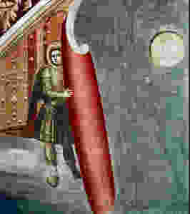 an angel rolling up the sky in The last Judgment