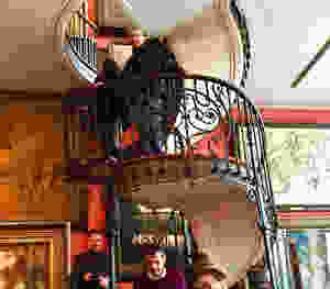 my friend on the gorgeous spiral staircase in the Gustave Moreau Museum designed by architect Albert Lafon in 1895