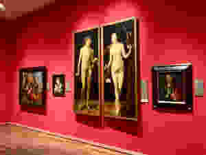 replica of Durer's famous Adam and Eve portrait in the Durer Gallery