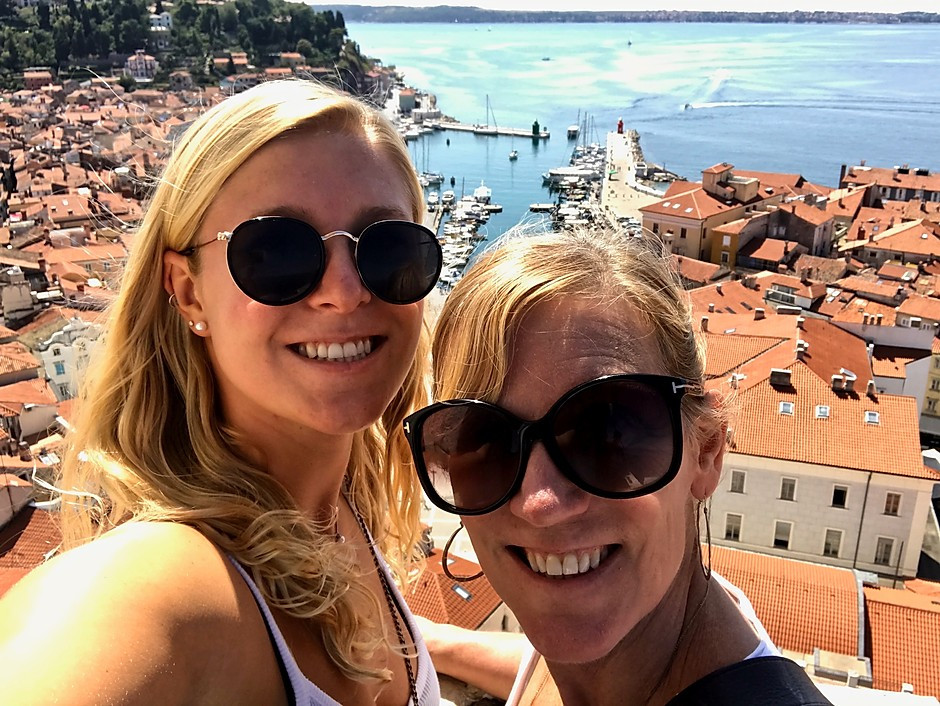 my daughter and I in Piran Slovenia