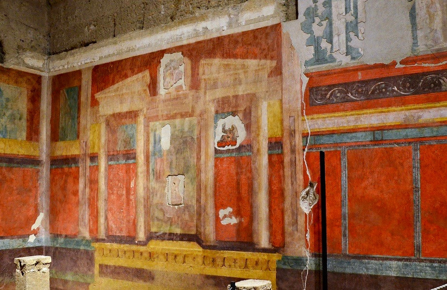 Pompeian frescoes in the House of Augustus on Palatine Hill