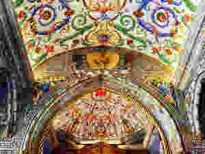 the absolutely gorgeous painted ceiling of St. Michael's Chapel
