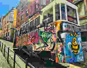 Elevador da Glória that connects Baixa with Bairro Alto