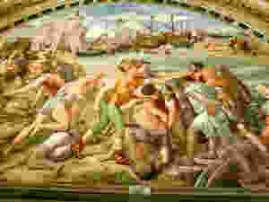 detail from frescos in the Room of Fire in the Raphael Rooms