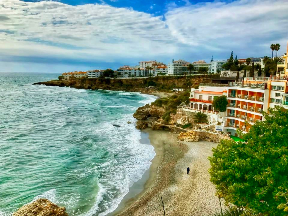 a view of the sea at Nerja Spain from the Balcony of Europe