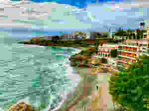 a view of the sea at Nerja Spain from the Balcony of Europe