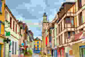 a gorgeous street "bursting with romance" in Troyes France