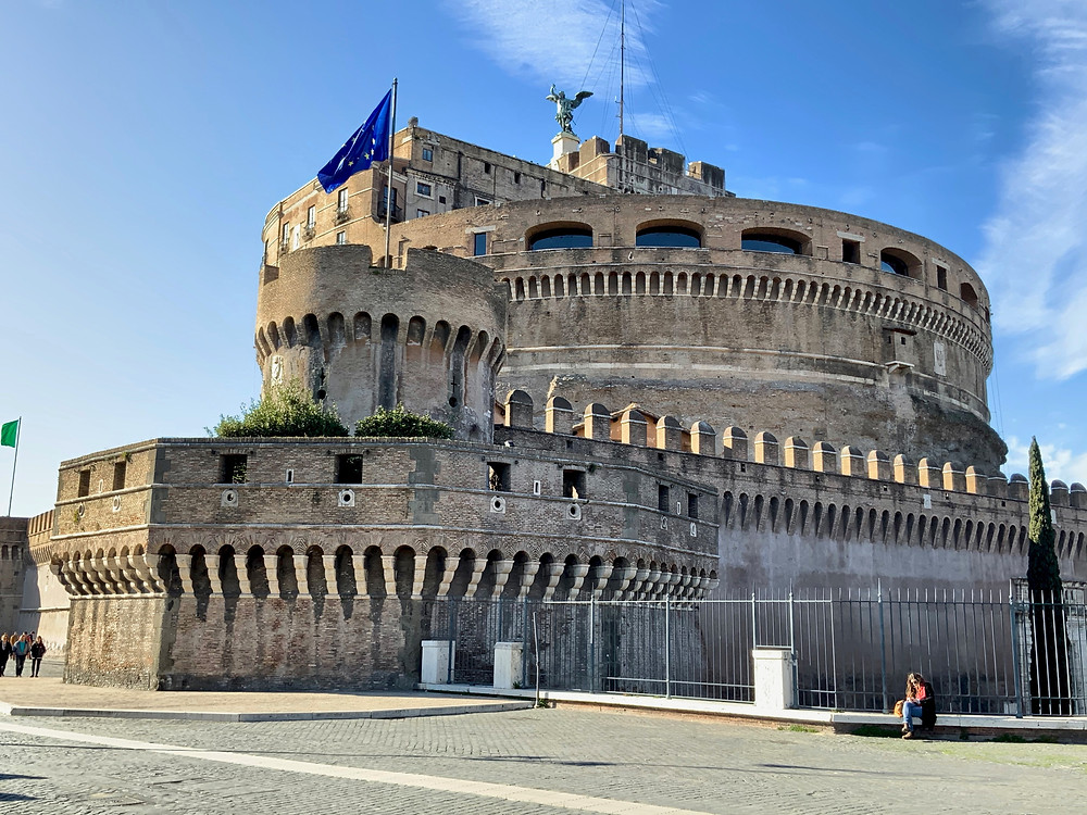 the Castle Sant' Angelo near the Vatican, also known as Hadrian's Mausoleum