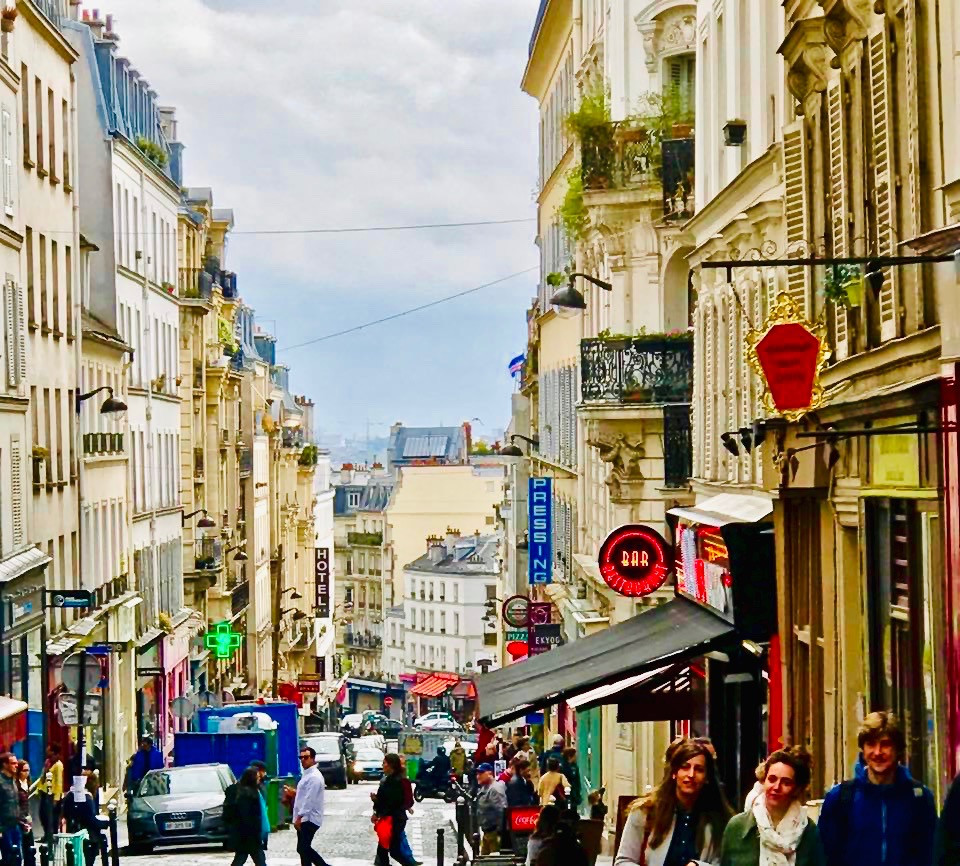 the bustling Rue des Martyrs in South Pigalle Paris